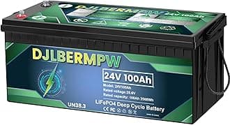 24V 100Ah LiFePO4 Lithium Battery, 8000+ Deep Cycle Battery, 100A BMS Max.2560W Lithium Batteries 24V for Off-Grid Solar System,70-86LBS Trolling Motor,Camping, RV,Marine,Kayak,Household