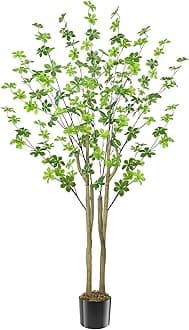 4FT Artificial Trees Faux Decorative Trees Floor Plant Fake Tree with Enkianthus for Home Living Room Office Indoor Outdoor Decor