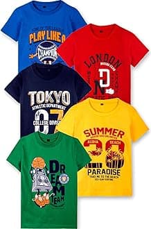 T2F Boys BYS-TSRT-02 T-Shirt (pack of 5)
