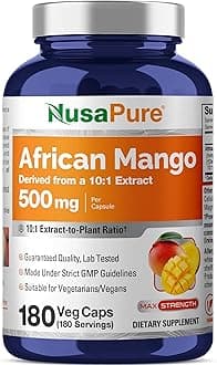 NusaPure African Mango, 500 mg, 180 Veg Capsules (Non-GMO, Vegan)