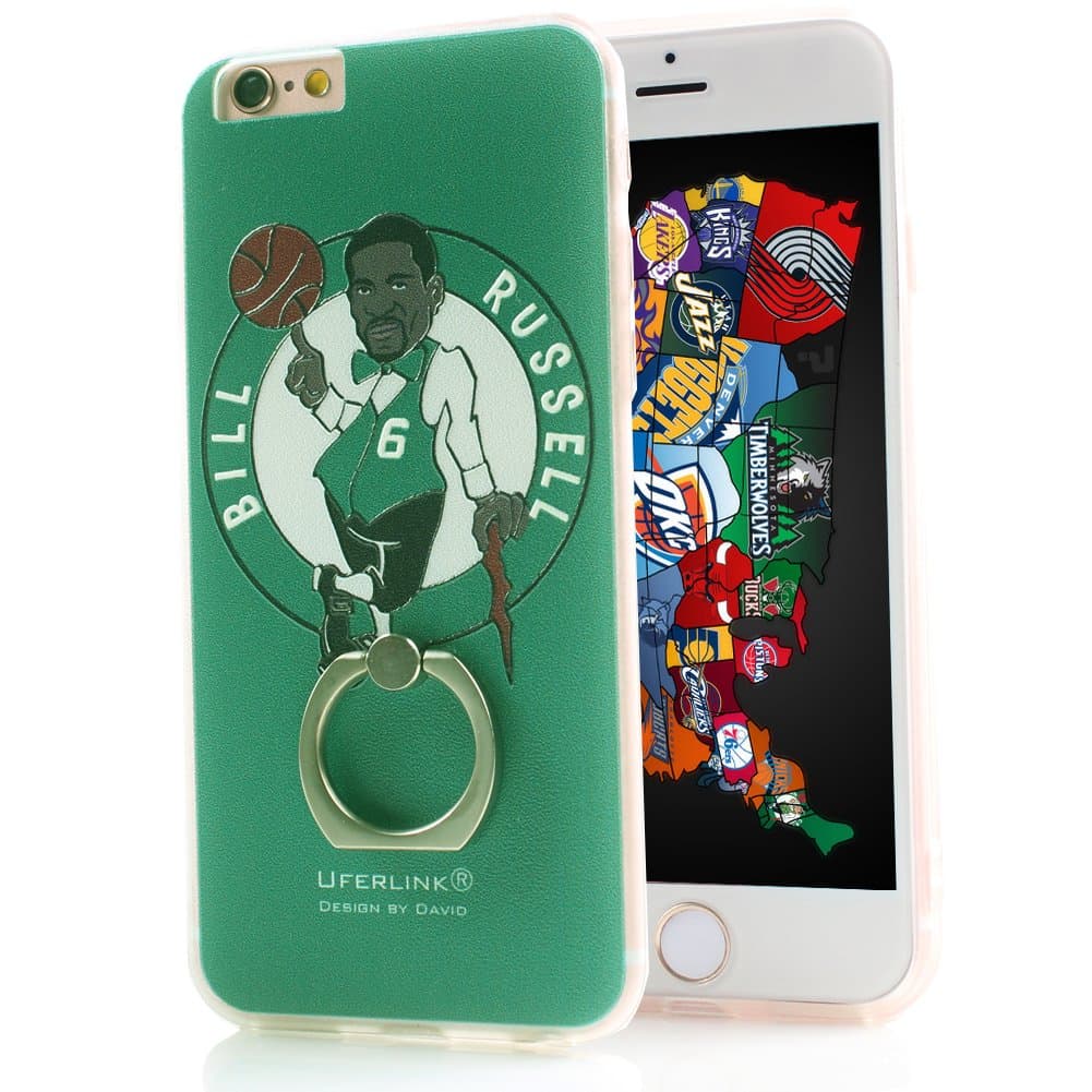 [ 3D Stereo Relief Texture Pattern ] Uferlink Custom painting Hard Plastic Case cover for iphone 6 6s plus 4.7 5.5 inch with 360℃ Rotating Ring Grip Stand Holder Kickstand [ Creative Logos ] (BOS4.7)