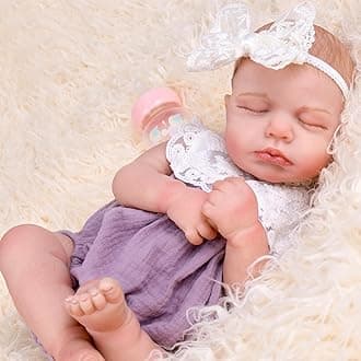Realistic Reborn Baby Doll 20" Lifelike Sleeping Newborn Girl with Poseable Limbs, Weighted Body, Feeding Set - Collectible Gift for New Moms, Grandparents, Kids 3+