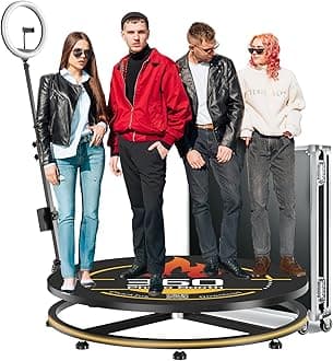 360 Photo Booth Machine for Parties with RGB,PhotoBooth Chacktok VIP,Software APP Remote Automatic Slow Motion Rotating 360 Video Camera Booth for 4-6People(39.4"-CD Flight Case)