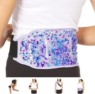 FOMI Premium Hot Cold Gel Bead Ice Pack Care | Cool Compress for Lower Back, Shoulder, Knee, Bicep, Stomach | Coccyx, Sciatica, Tailbone Pain Relief | Flexible, Reusable Heating Pad | (Purple)