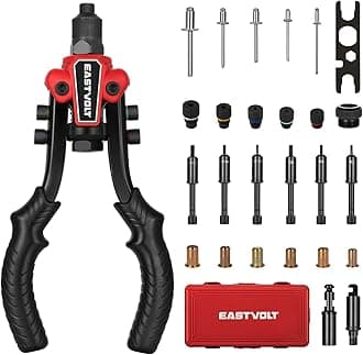 Eastvolt Rivet Nut Tool, 3 In 1 Hand Rivet, Rivet Gun Rivet Nut Tool Reamer 3 In 1 Set, Including 60Pcs Rivet Nuts, 6 Metric & Sae Mandrels And 2 Reaming Mandrels With Carrying Case (Bt-501)