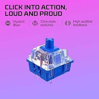 HyperX Alloy Origins - Mechanical Gaming Keyboard, Software-Controlled Light & Macro Customization, Compact Form Factor, RGB LED Backlit - Clicky HyperX Blue Switch,