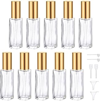 Segbeauty Travel Perfume Bottle Refillable, 10 Packs Atomizer Sprayer for Perfume, 10ML Empty Glass Perfume Bottle Portable Travel Size Spray Bottles Accessories for Dispensing Perfume Toiletries