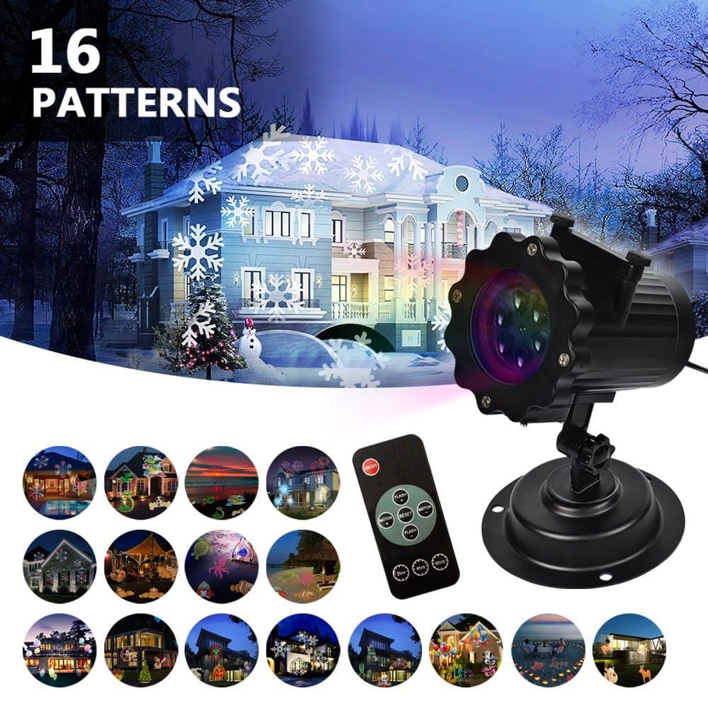 LIFU Christmas Lights Projector - 2019 Upgrade Version 16 Patterns LED Projector Landscape lamp Remote Control and Waterproof Perfect for Halloween or Christmas …
