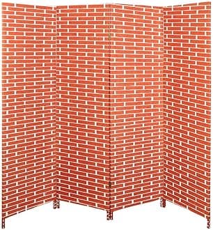 Vital 4-Panel Room Dividers and Folding Privacy Screens Partition Walls for Bedroom Rattan Screen Divider Portable Freestanding Privacy Wall