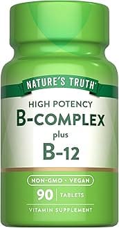 Vitamin B Complex for Women & Men | Plus B12 | 90 Tablets | High Potency | Vegan and Non-GMO Supplement