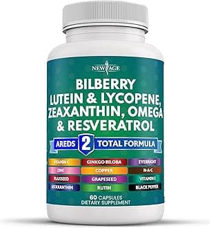 Athinika Nutrition Eye Health Vitamins with Bilberry 6000mg Lutein & Zeaxanthin 40mg Lycopene 40mg Resveratrol 3000mg Grape Seed Extract 6000mg Astaxanthin - Eye Vitamin - 60 Count