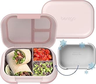 Bentgo Chill Max Leak-Proof XL Lunch Box - Included Ice Pack Keeps Food Cold; 5-Cup Capacity for Ages 8+, 3 or 4 Compartment Bento Box, BPA-Free, Dishwasher Safe (Pink Cloud & Blush)