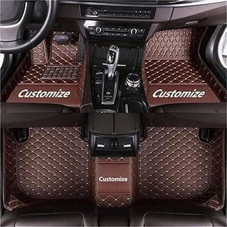 Custom car Floor mats Suitable for 98% car Truck SUV,car mats All Weather Personalized,Full Coverage Luxury Car Mats, Anti-Slip Leather Floor mats.Floor Liner Car Accessories (Coffee)