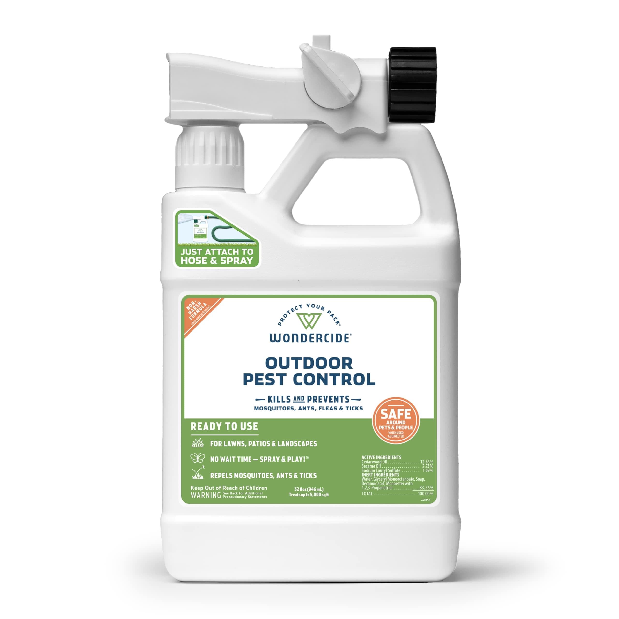Outdoor Pest Control Spray with Natural Essential Oils - Mosquito, Ant, Insect Repellent, Treatment, Killer - Safe Around Pets Kids 32 oz