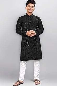 Men's Indian Ethnic Wear Straight Lucknowi Kurta