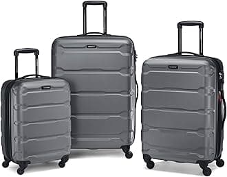 Samsonite Omni PC Hardside Expandable Luggage with Spinner Wheels, 3-Piece Set (20/24/28), Charcoal