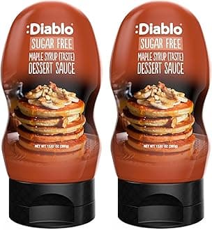 Diablo Sugar Free Dessert Sauce - Gluten-Free Syrup, Drizzle Sweetener, Keto Friendly Flavoring Topping, Perfect for Gifting, No Added Sugar - Maple Syrup, 390g, 13.67oz - 2 Pack