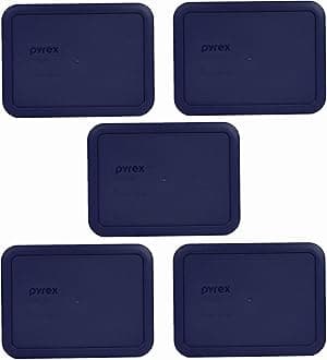 Pyrex 7210-PC 3-Cup Blue Food Storage Replacement Lid (5-Pack) - Made in USA
