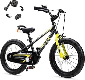 Royalbaby 2 Hand Brakes BMX Freestyle Kids Bike for Boys and Girls, Unisex Bicycles for Ages 3 to 8, 12" 14" 16" with Training Wheels, 16" 18" with Kickstand, Blue or Red