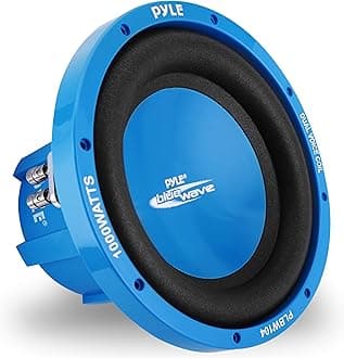 Car Vehicle Subwoofer Audio Speaker - 10 Inch Blue Injection Molded Cone, Blue Chrome-Plated Plastic Basket, Dual Voice Coil 4 Ohm Impedance, 1000W Power For Vehicle Stereo Sound System - Pyle PLBW104