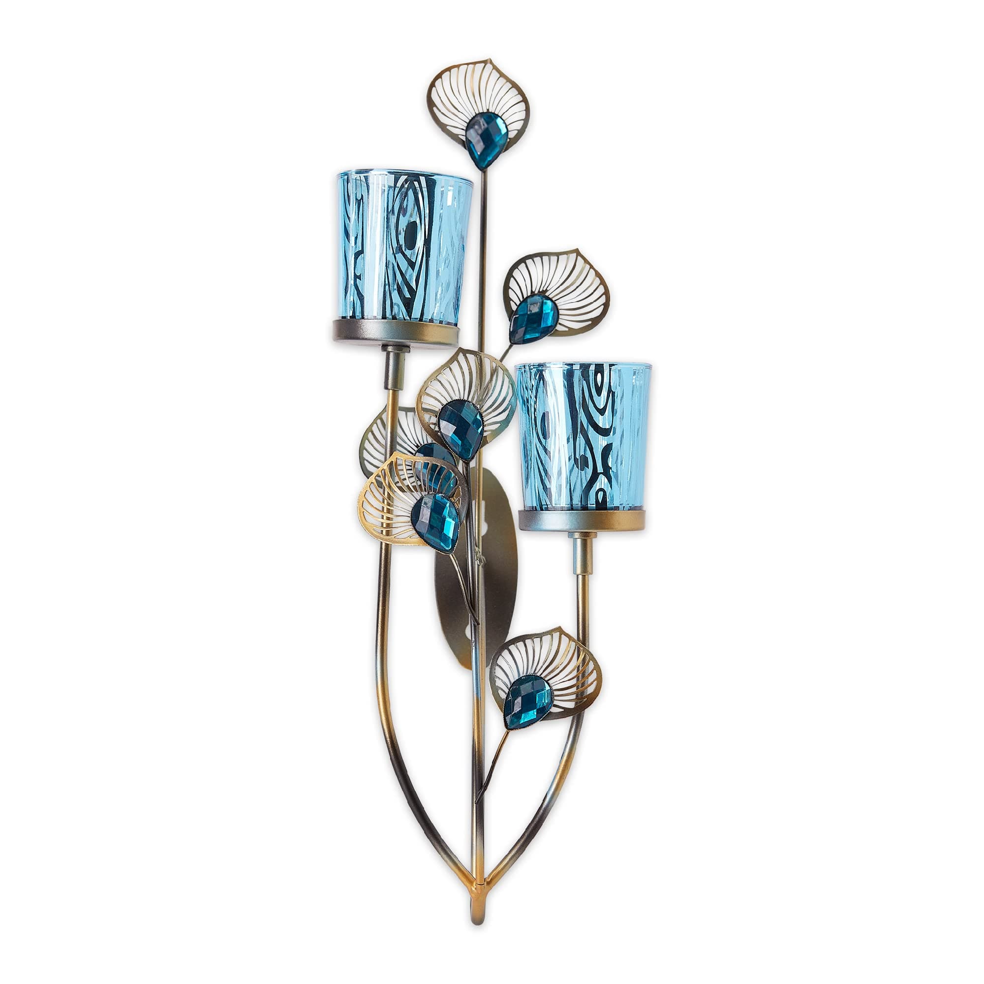 Exotic Peacock Plume Wall Sconce