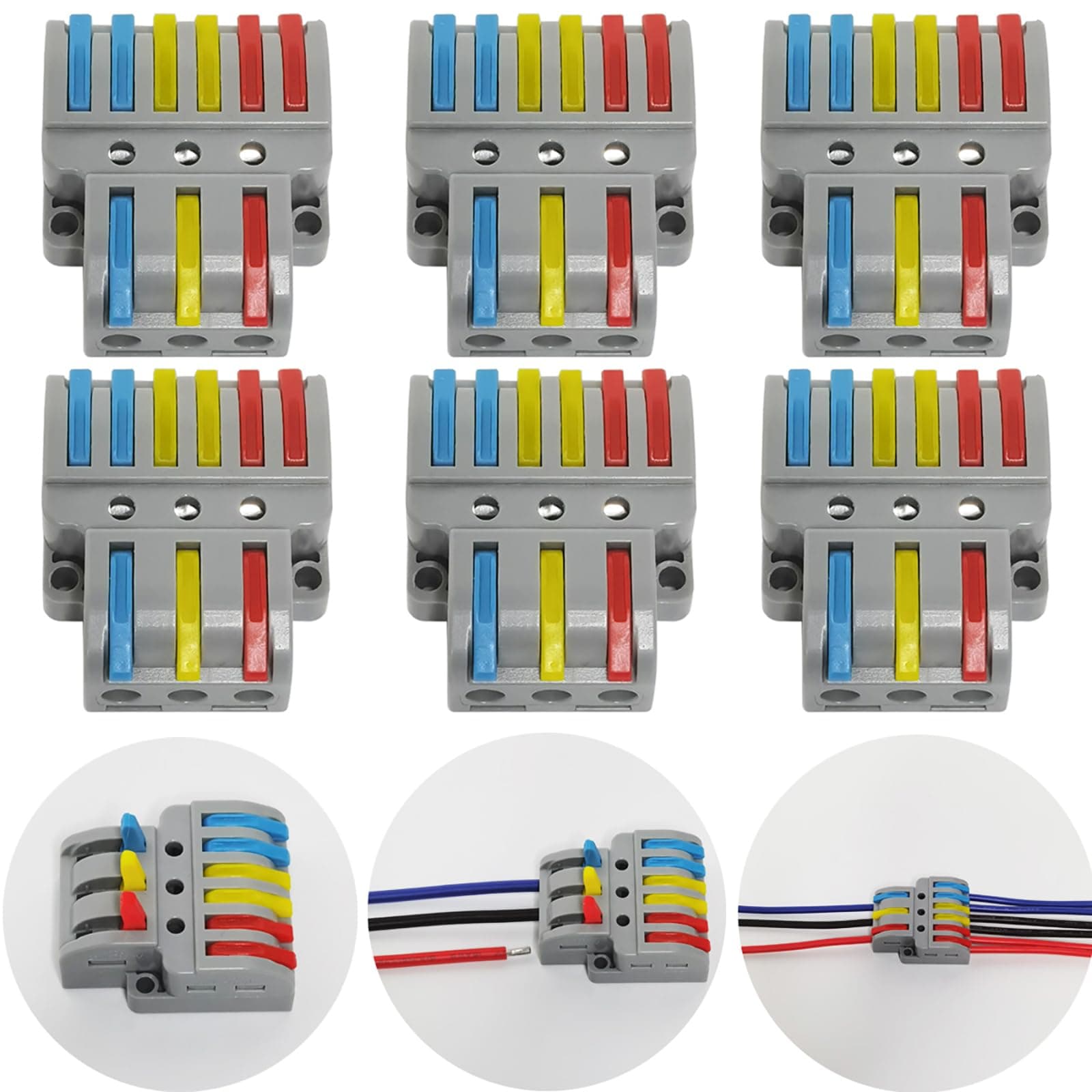 CTRICALVER 6 pcs Compact Splicing Connectors