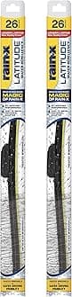 Rain-X 810206 Latitude 2-In-1 Water Repellent Wiper Blades, 26 Inch Windshield Wipers (Pack Of 2), Automotive Replacement Windshield Wiper Blades With Patented Rain-X Water Repellency Formula