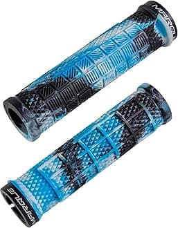 MARQUE Grapple Mountain Bike Handlebar Grips – Single Lock-On Ring MTB and BMX Bicycle Handle Bar with Non-Slip Grip (Glacer Blue)