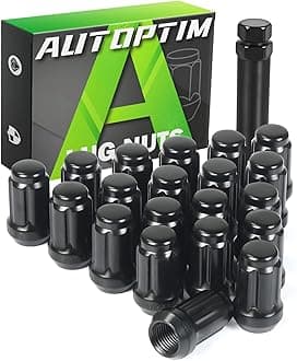 M12x1.25 Spline Lug Nuts - Replacement for 1993-2022 Nissan Altima, 1988-2022 Nissan Maxima, 1999-2015 Xterra Aftermarket Wheel 20pcs Black Closed End Lug Nuts with 1 Socket Key