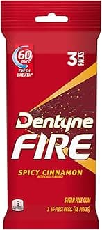 Fire Sugar Free Gum (Spicy Cinnamon, 16 Piece, Pack of 3)