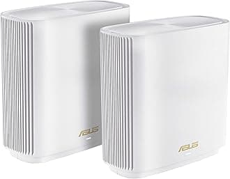 ZenWiFi 6E Whole House Triple Band Mesh System (ET9, 2 Units), Coverage Up to 5,500 Square Meters, 7800 Mbps, New 6GHz Band, AiMesh, Free Security by