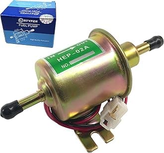 Universal Gas and Diesel Electric Fuel Pump DC 12V (Output Pressure 3-6 PSI) Heavy Duty Inline Fuel Pump Metal Solid Petrol 12 Volts HEP-02A
