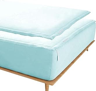 Zip On Sheets™ Zipper Fitted Sheet Queen Size - Upto 16” Inch Deep Pockets - Includes 1 Fitted Sheet Base & 2 Zip-On Sheets - Easy to Use, Sateen Cotton 500 TC Fitted Sheet - Aqua Blue