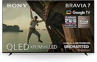 BRAVIA 7 QLED (XR l Mini LED), K55XR70, 55 Inch 4K HDR Google Smart TV, Gaming Features for PlayStation 5, IMAX Enhanced, Dolby Vision Atmos, Chromecast, AirPlay, 120Hz, 5 Year Warranty