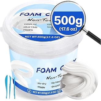 LEICHTEN Modeling Foam Clay,500g Soft Air Dry Clay for Adults Lightweight DIY Creative Art Supplies with Sculpting Tools,Suitable for Cosplay/Crafts/Design/Shaping-White