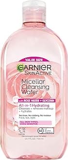 Garnier Micellar Water with Rose Water and Glycerin, Hydrating Facial Cleanser & Makeup Remover, For All Skin Types, Vegan, Cruelty Free, 23.7 Fl Oz (700mL), 1 Count