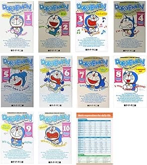 Doraemon 1 - 10 ( English and Japanese ) BILINGUAL COMICS and Basic Expression for daily life