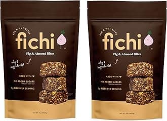 Fichi Fig and Nut Bites, a Wholesome and Delicious Gluten-Free Italian Fruit and Nut Snack (Two Pack, Fig and Almond)