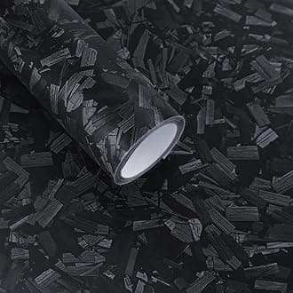Lypumso Matte Black Forged Carbon Fiber Vinyl Wrap Roll, Anti-Wrinkle Bubble Free Replacement Car Sticker, Premium Self Adhesive Car Wrap Vinyl Automotive DIY Interior Exterior 1ft x 10ft