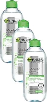 GarnierMicellar Cleansing Water For Combination Skin, Gentle Face Cleanser and Makeup Remover, Fragrance Free, Recognised By The British Skin Foundation, Use With Reusable Micellar Eco Pads, 400 ml