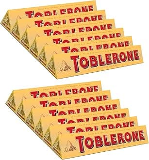 Toblerone Of Switzerland Milk Chocolate With Honey And Almond Nougat - 12 Pack Pouch, 12 X 100 Gram
