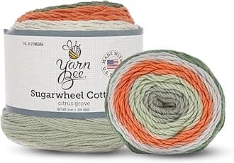 Yarn Bee 3 - Light Yarn for Crocheting & Knitting – Soft Yarn Skein – 335 Yards of Cotton Yarn for Crocheting Blankets, Hats, & More – Craft Supplies for Handcrafting, Citrus Grove