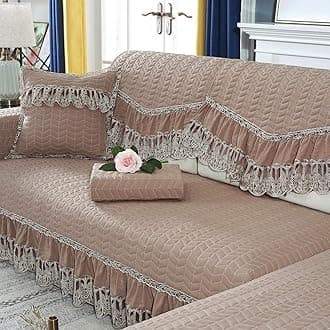 Sofa Slipcovers,Sofa Cushion Non-Slip Modern Home Sofa Cover Four Seasons Universal@Bean Paste_Backrest Towel 105 * 90Cm(1Pcs)