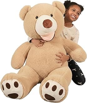 bananair - Giant Teddy Bear 130 cm Made in France, Ultra Soft and Fluffy, Cuddles Assured - Big Teddy Bear for Birthdays, Bedroom Decor, Celebrations (Beige)