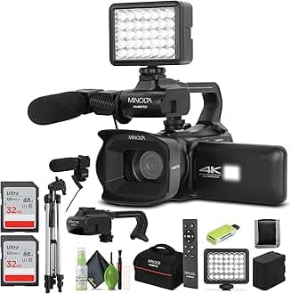 MN4KPRO 4K60FPS Ultra HD / 64 MP Autofocus Pro Camcorder Kit w/WiFi Bundle with Accessories