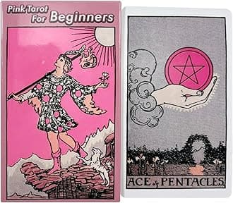 Tarot Cards Board Game, 78 Card Pink Tarot for Beginners, Pink Werther Tarot Tabletop Deck