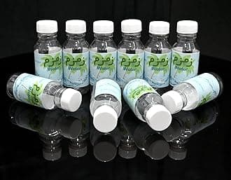 Zam Zam Transparent Empty Water Bottle (Pack Of 15) With White Cap,Small Bottle Specially For Zam Zam Water, Capacity 60 Ml, Plastic