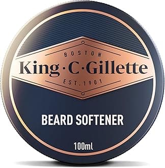 King C. Gillette Soft Beard Balm, Deep Conditioning with Cocoa Butter, Argan Oil and Shea Butter, 3.38 Fl Oz (Pack of 1)