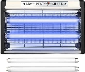 Mafiti Fly Zapper,Fly Killer Indoor with UV light Attracting Flies 20W for Kitchen,Home,Indoor Garden Yard Commercial or Domestic Usage-Black (Extra 2 UV Bulbs)