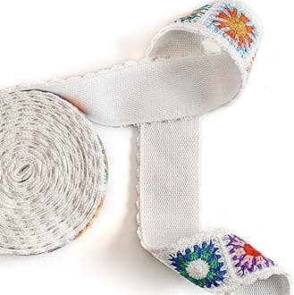 Cotton Webbing 1.5 Inch 2 Inch - Heavy Webbing Strap for Bags, Arts and Crafts, High Density Webbing Jacquard Embroidery Style